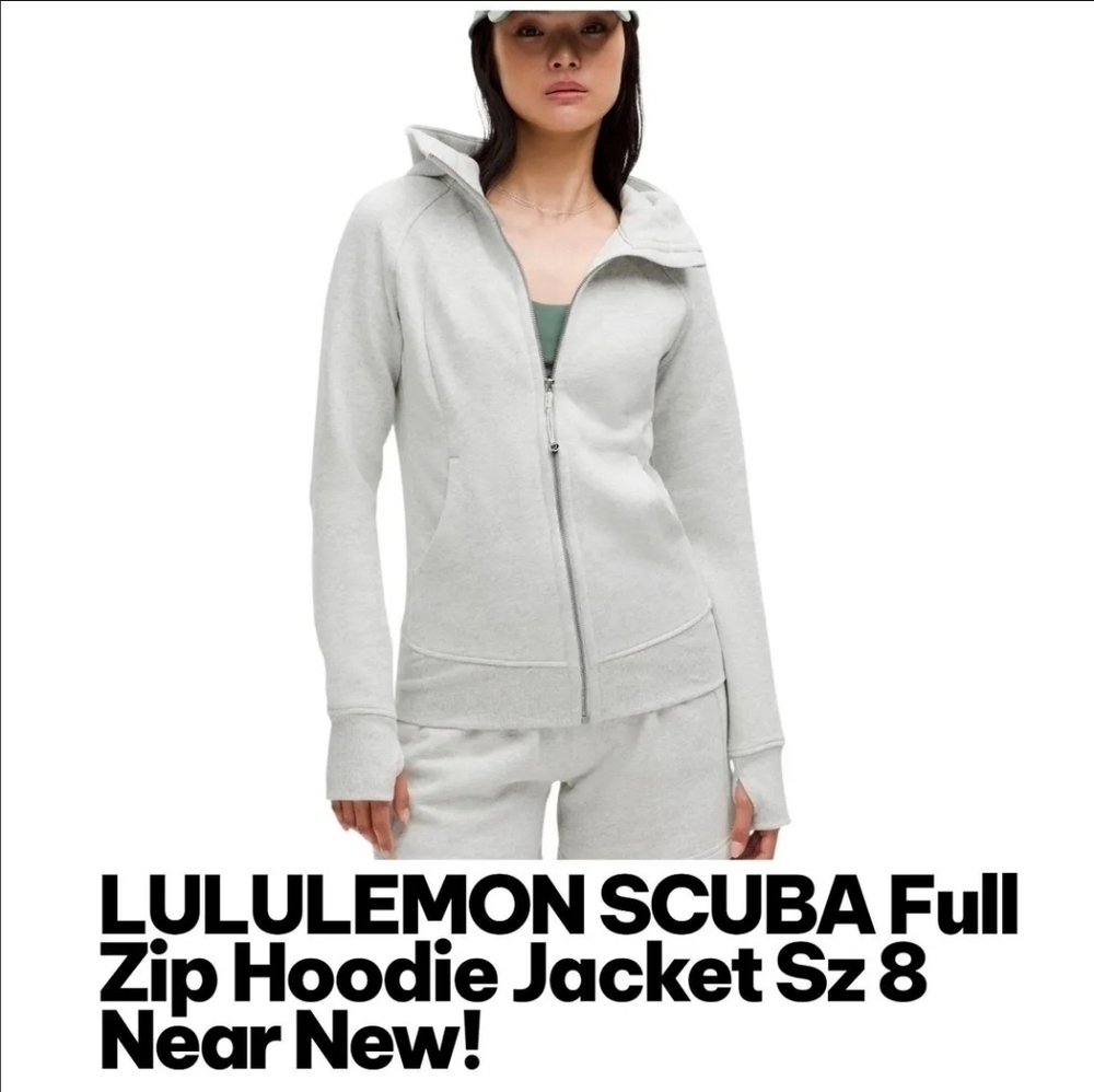 Scuba Full Zip Hoodie Size 8 Gray